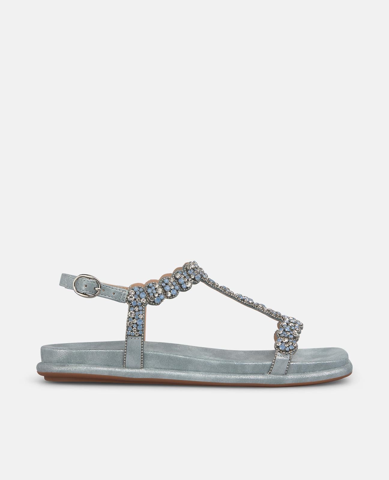 T-STRAP SANDAL WITH RHINESTONES