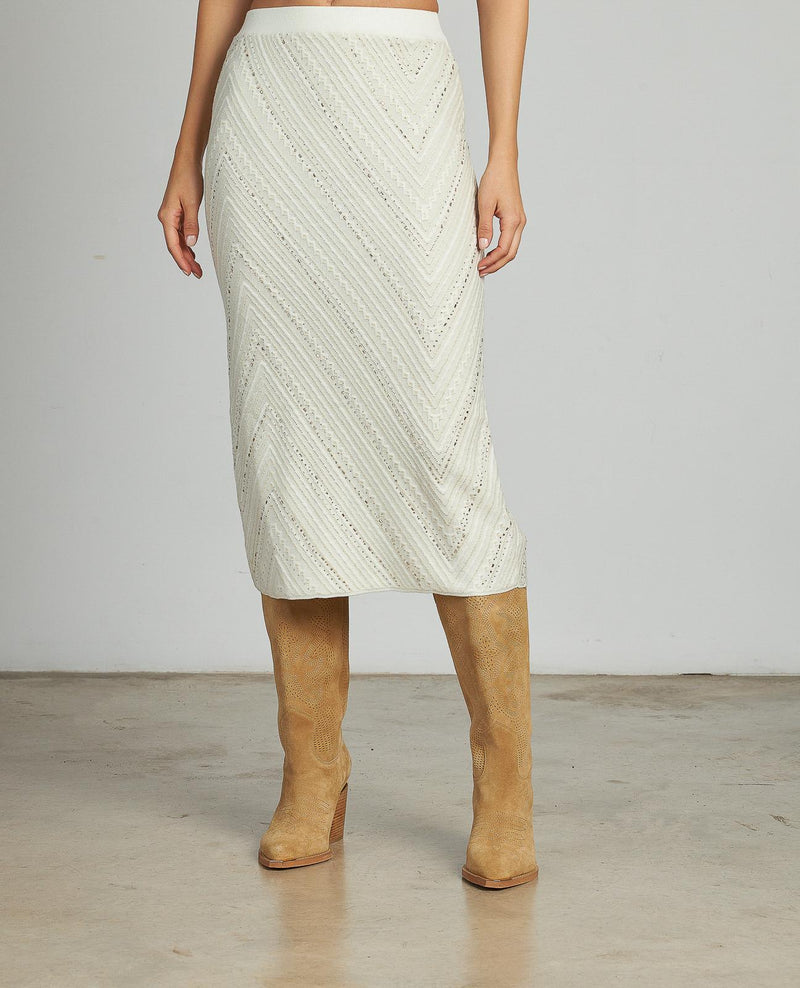 KNITTED SKIRT WITH RHINESTONES