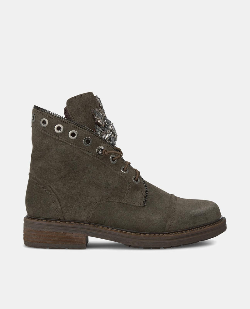 BOTTINES ZIPPÉES AVEC STRASS