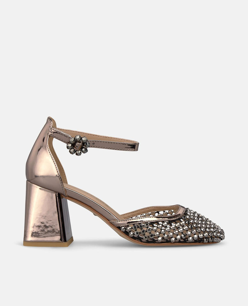 SCARPE DA SERA IN TESSUTO A MAGLIA CON EFFETTO METALLIZZATO