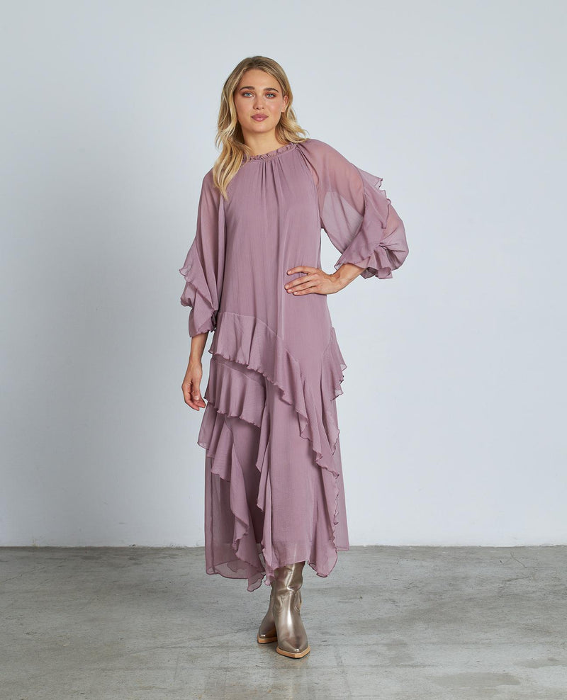 VESTIDO STRAIGHT VOLANTES