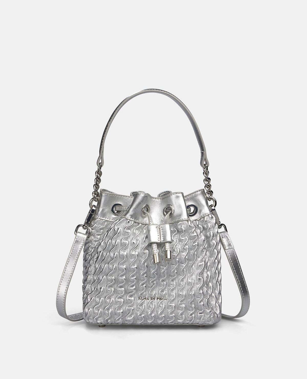 BOLSO BOMBONERA TEXTURIZADO DE PIEL