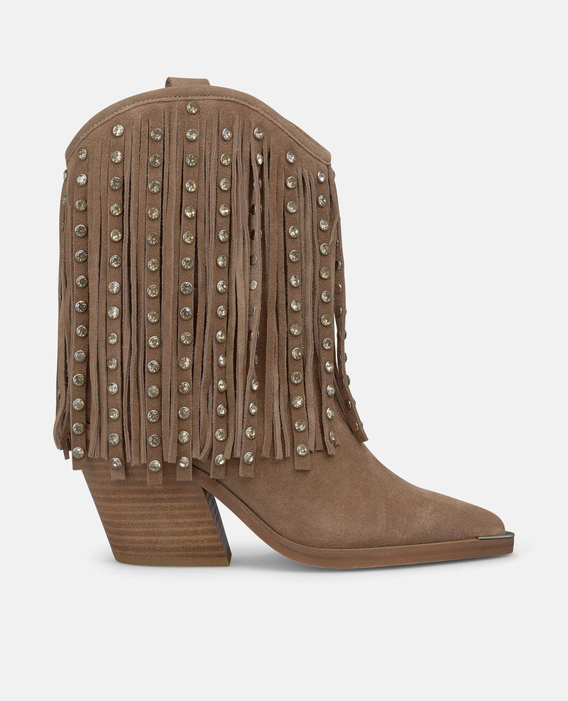 SUEDE COWBOY BOOTS WITH FRINGE