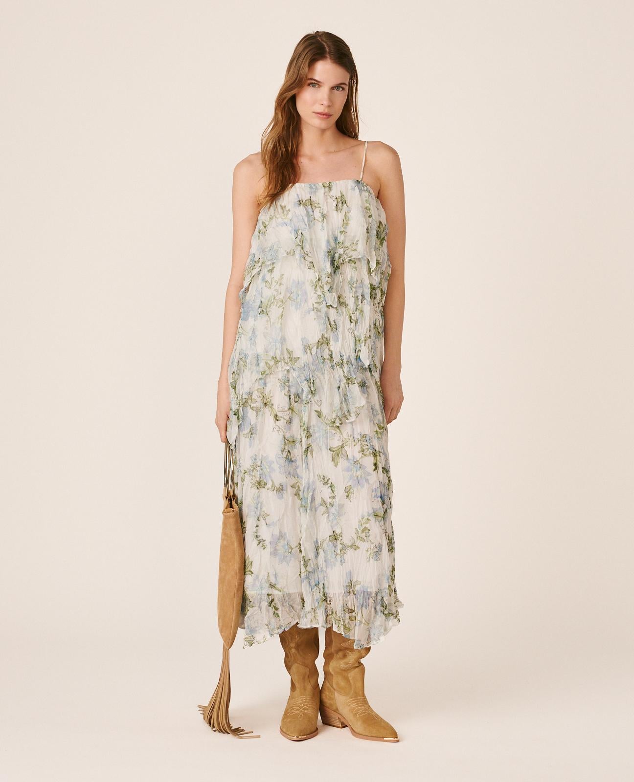 VESTIDO DE GASA FLORAL