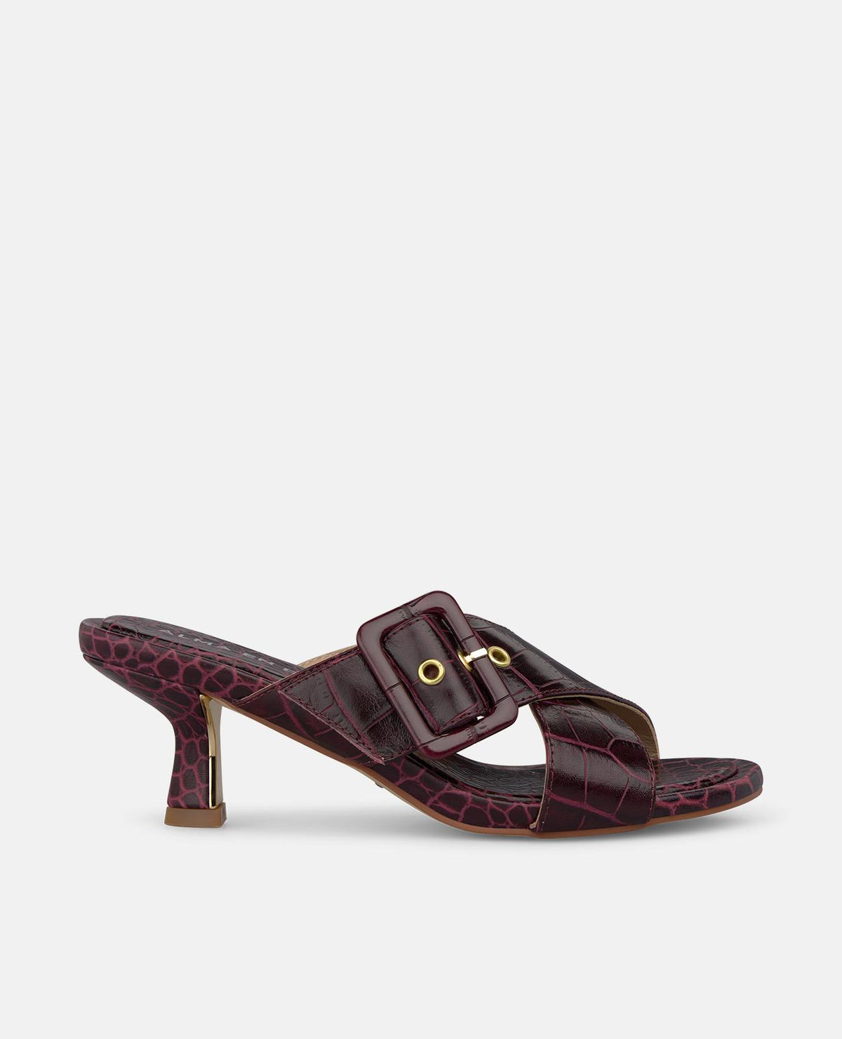 SANDALI CON TACCO IN PELLE CON CINGHIE INCROCIATE
