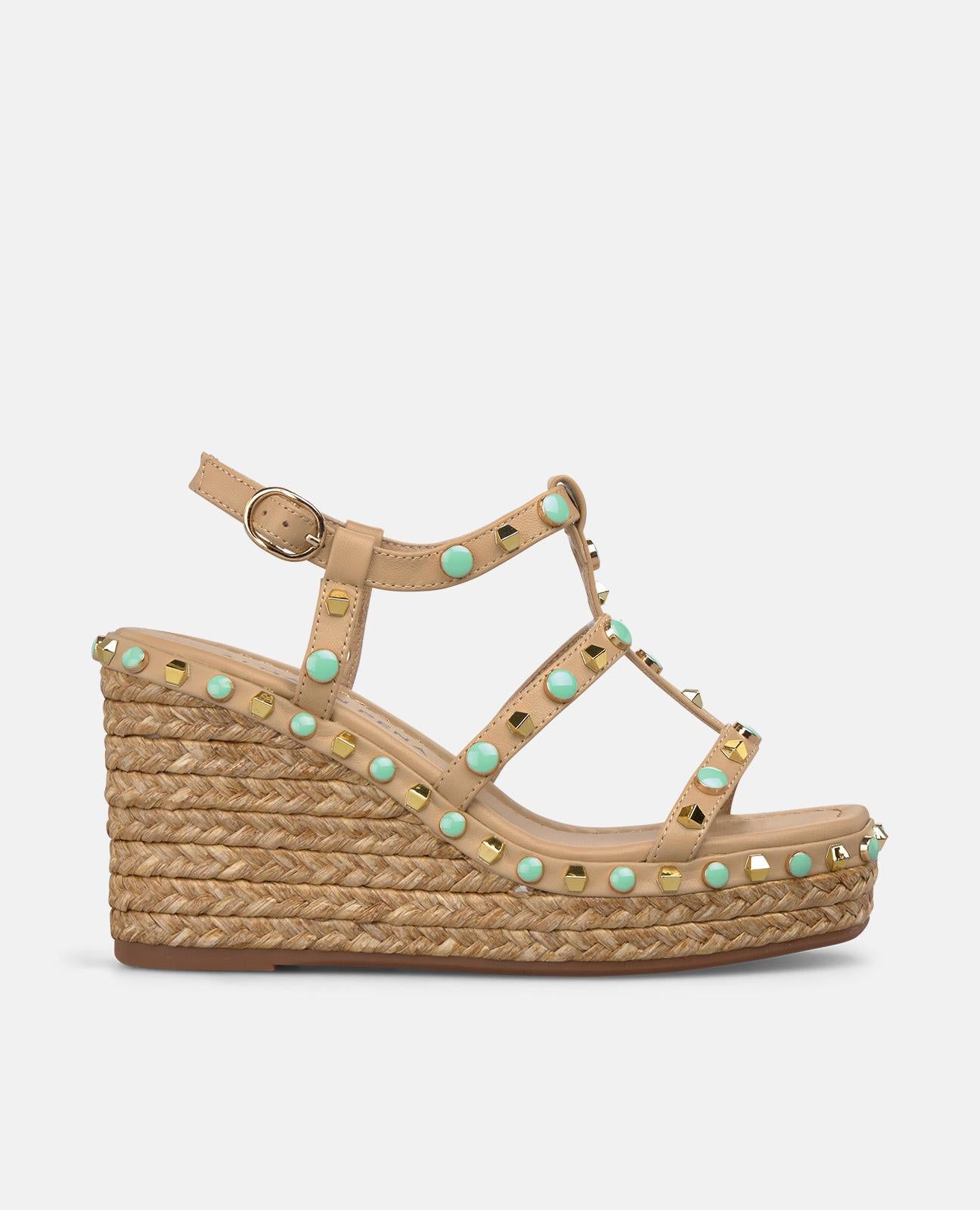 SANDALIA ESPARTO CUERPO EN TACHAS