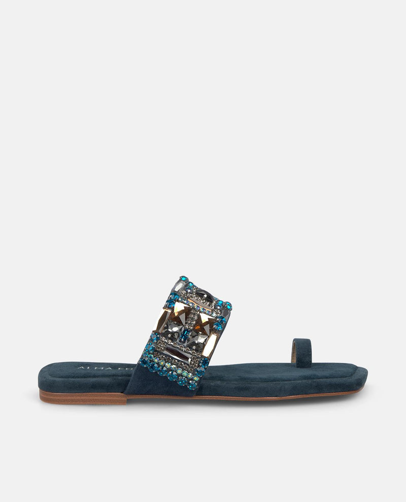 SANDALIA TIRA PEDRERIA PLANA