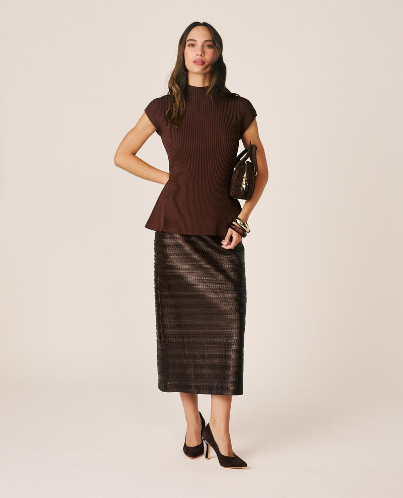 FALDA MIDI POLIPIEL