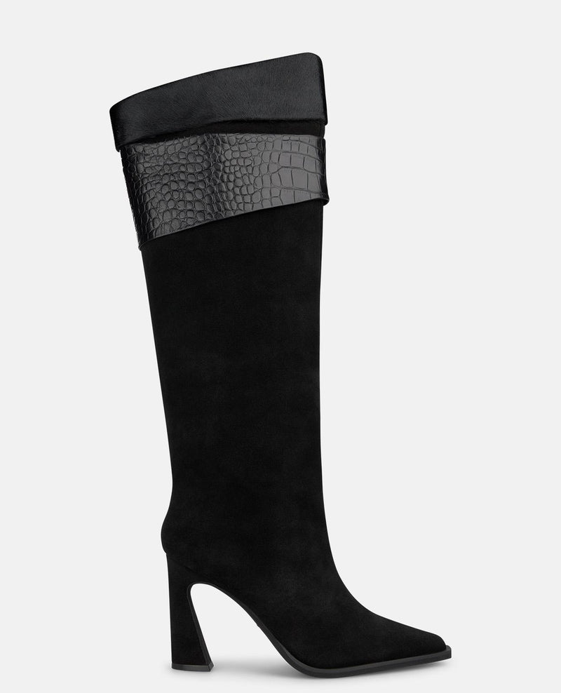 BOTA DE PIEL CON DETALLE ANIMAL PRINT