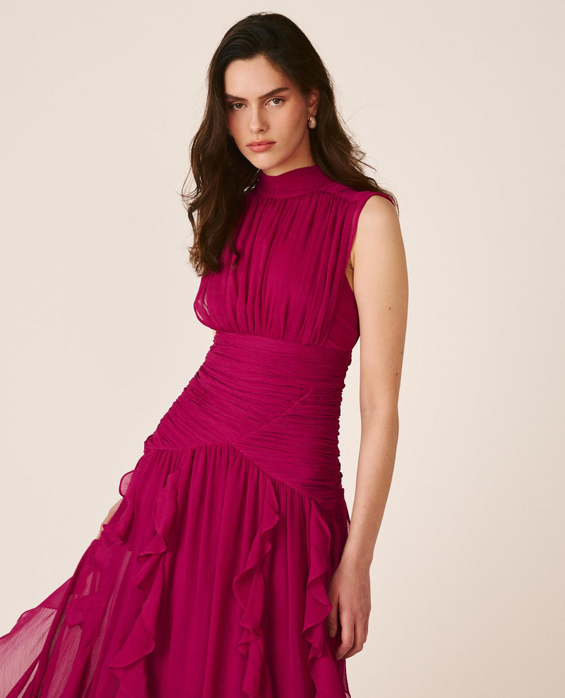 VESTIDO LONGO COM VOLANTES