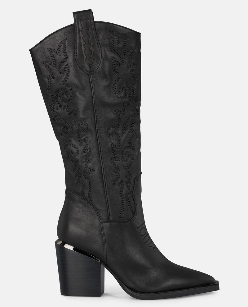 EMBROIDERED HEELED BOOTS