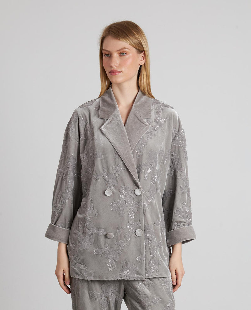 BLAZER CRUZADA DETALLES LENTEJUELAS