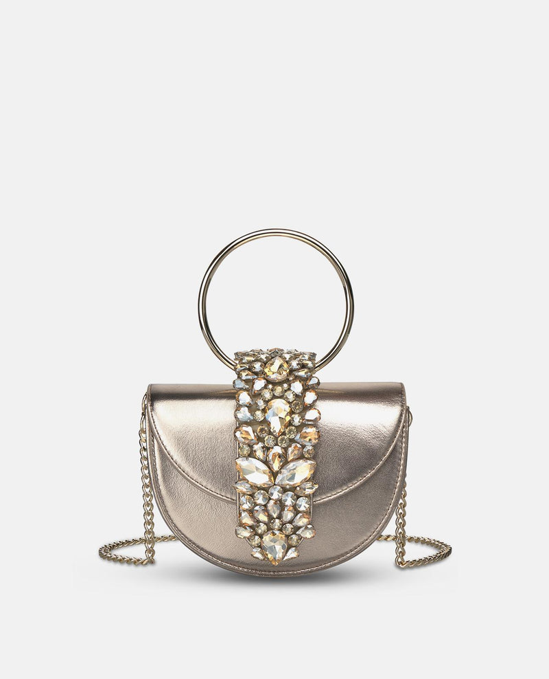 JEWELED HALF MOON BAG