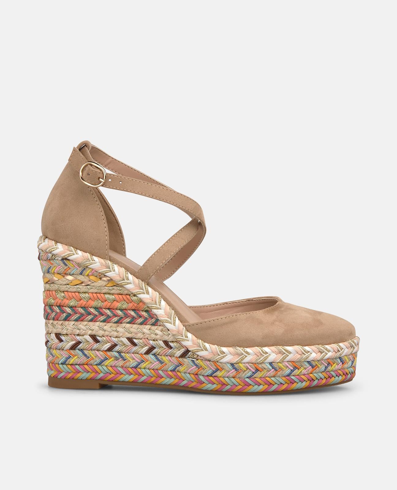 SANDALIA VALENCIANA TELA ALTURA ALTA