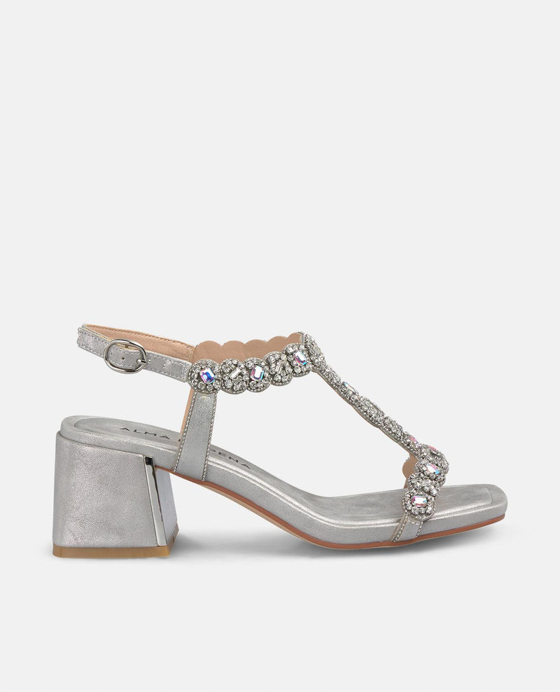 SANDAL WITH RHINESTONE DETAILS HEEL