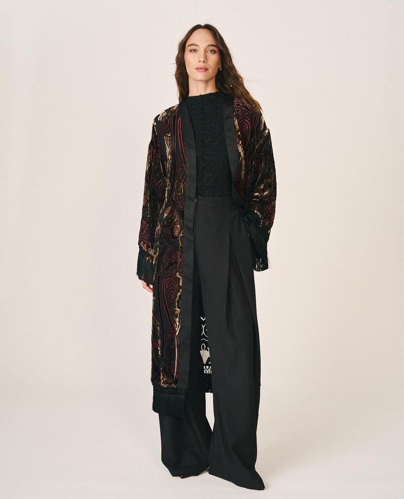 CAFTAN IN SETA STAMPATA
