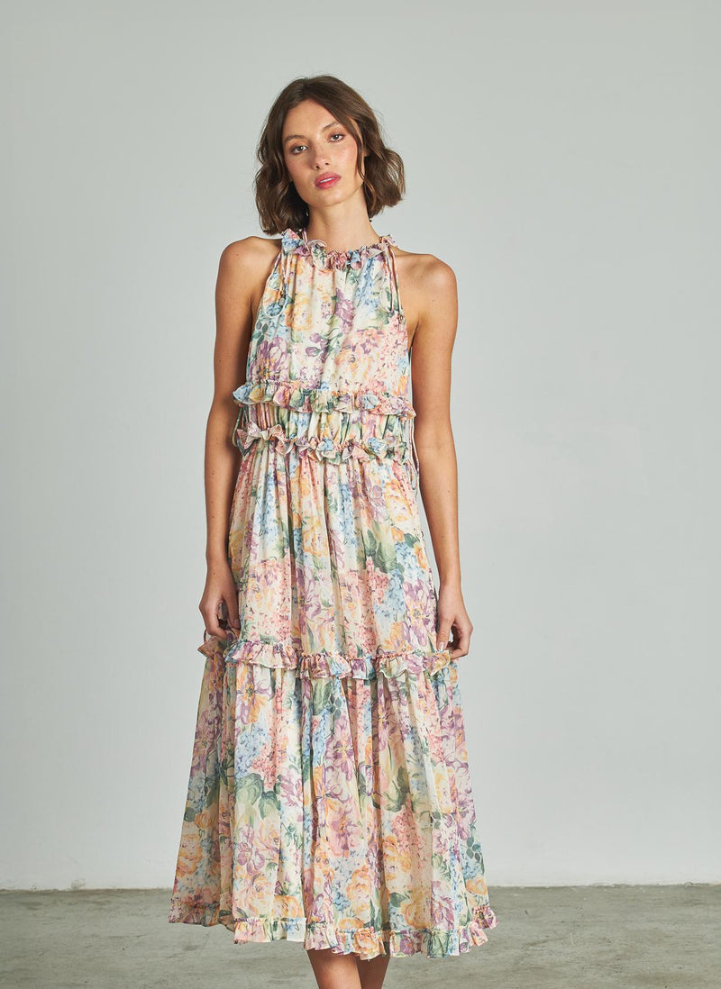 VESTIDO MIDI CUELLO HALTER