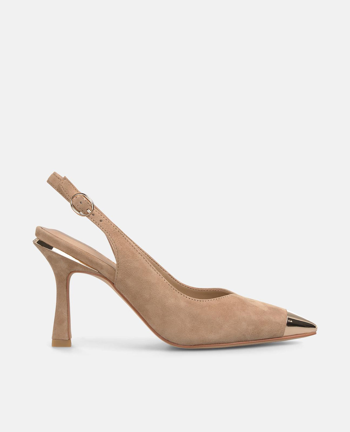 SCARPA CON TALLONE APERTO E DETTAGLIO METALLIZZATO