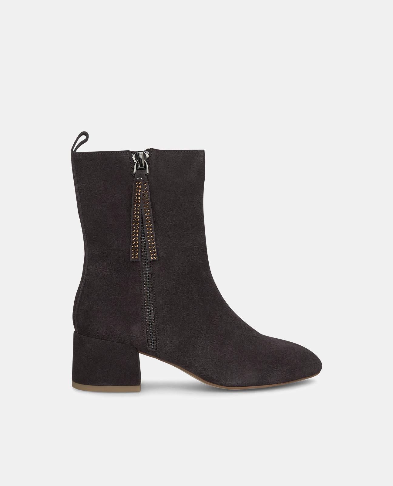 STIEFELETTE MIT ABSATZ UND REISSVERSCHLUSS