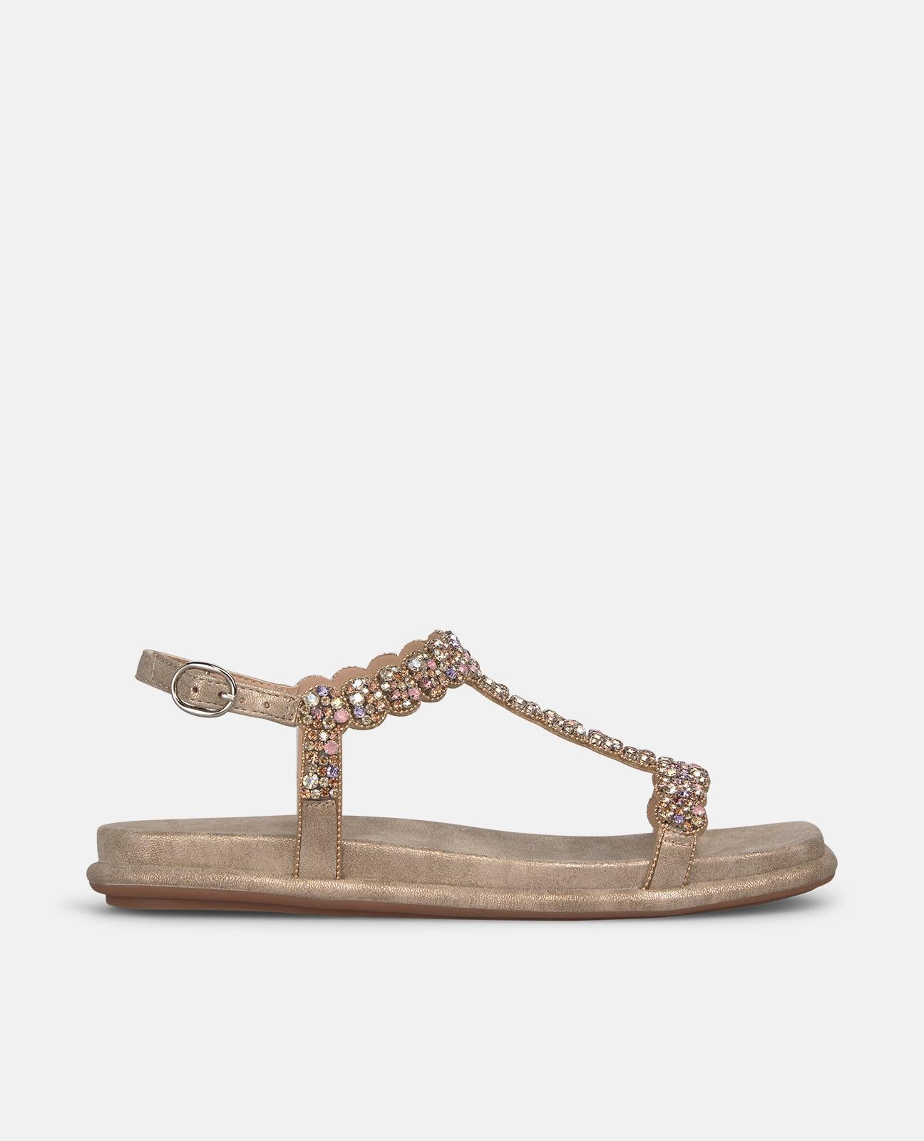 SANDÁLIA EM T COM PEDRAS