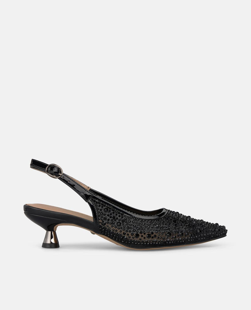 ZAPATO DESTALONADO DETALLES PEDRERÍA