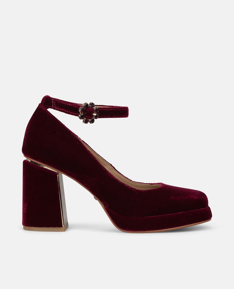 ZAPATO TACÓN ANTE CON CIERRE DE PULSERA