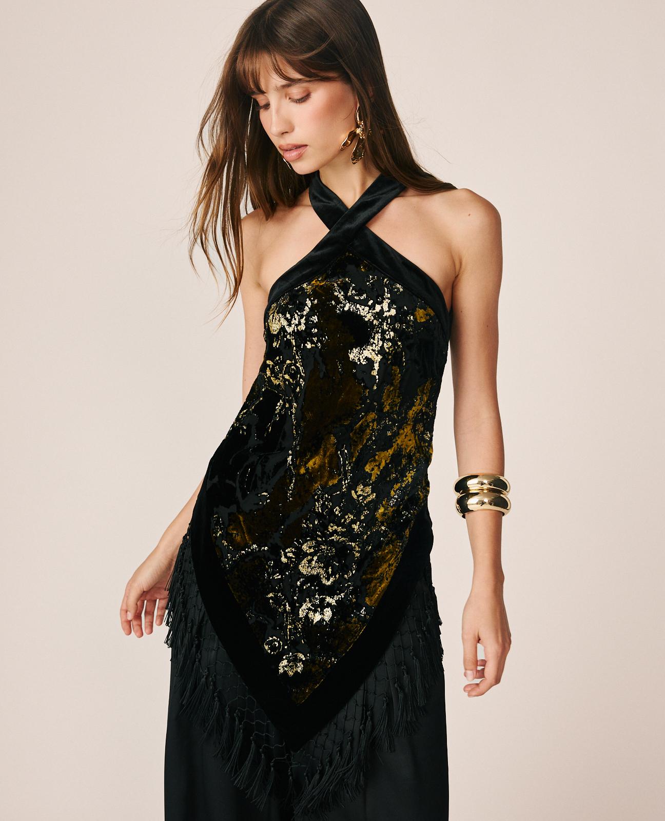 TOP HALTER ESTAMPADO ABSTRACTO