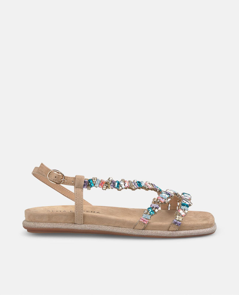 SANDALIA PLANA TIRAS JOYA