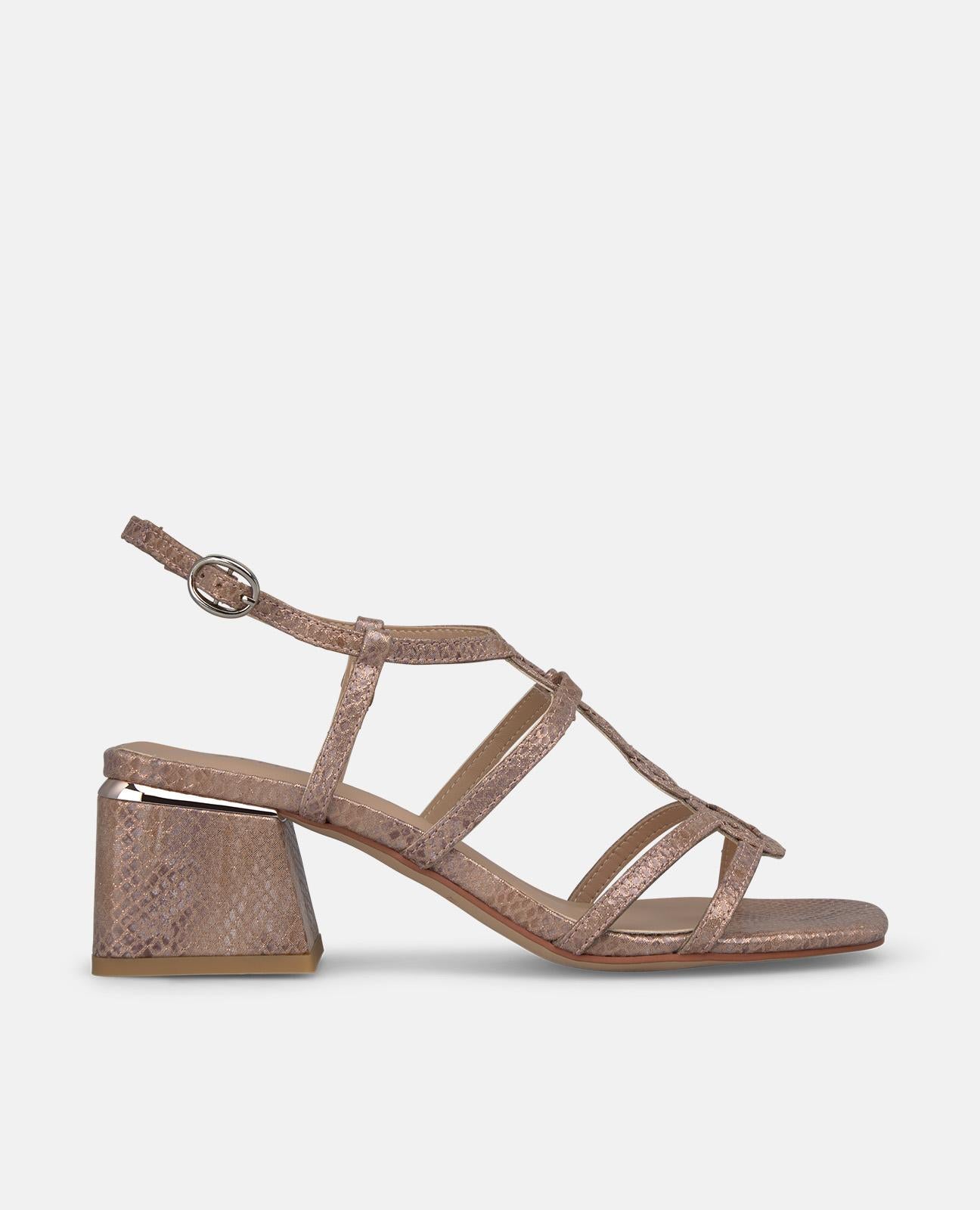 MID-HEEL SANDALS IN T