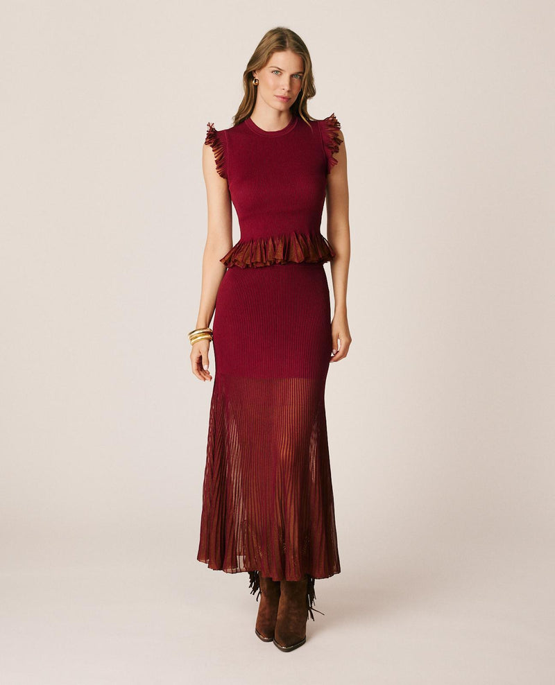 SEMI-TRANSPARENT METALLIZED SKIRT