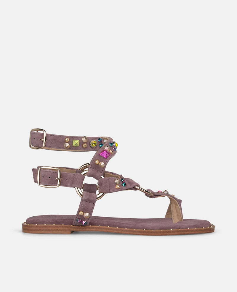 SANDALIA PLANA CON HEBILLA CIRUCLAR