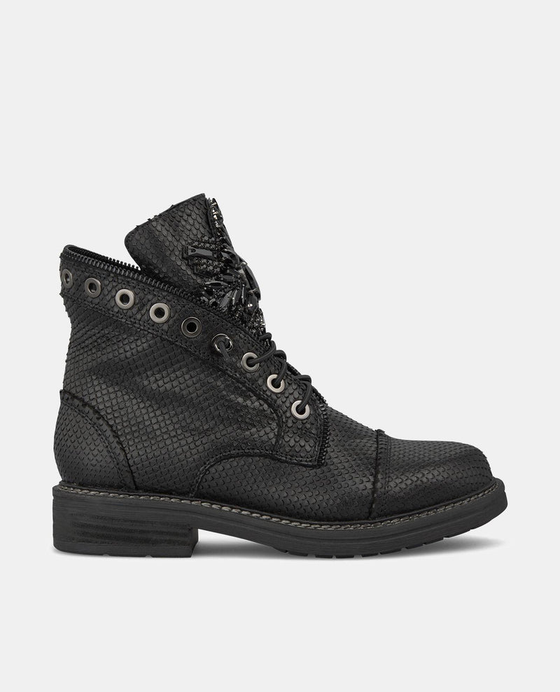 BOTTINES ZIPPÉES AVEC STRASS