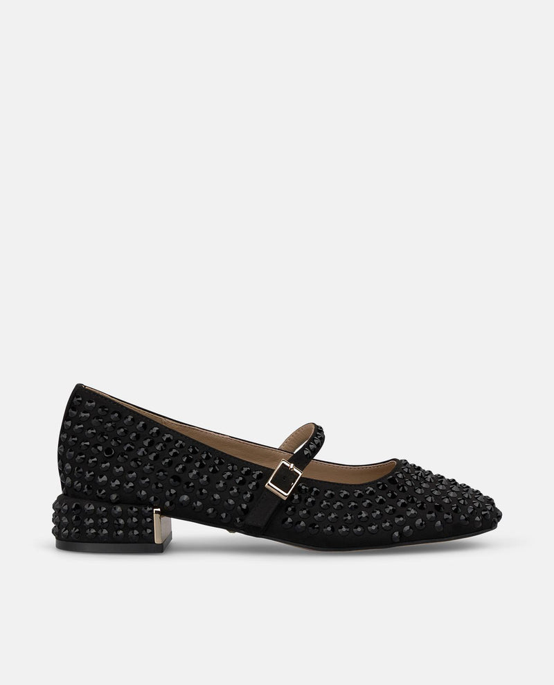 ZAPATO DE ANTE CON PEDRERÍA