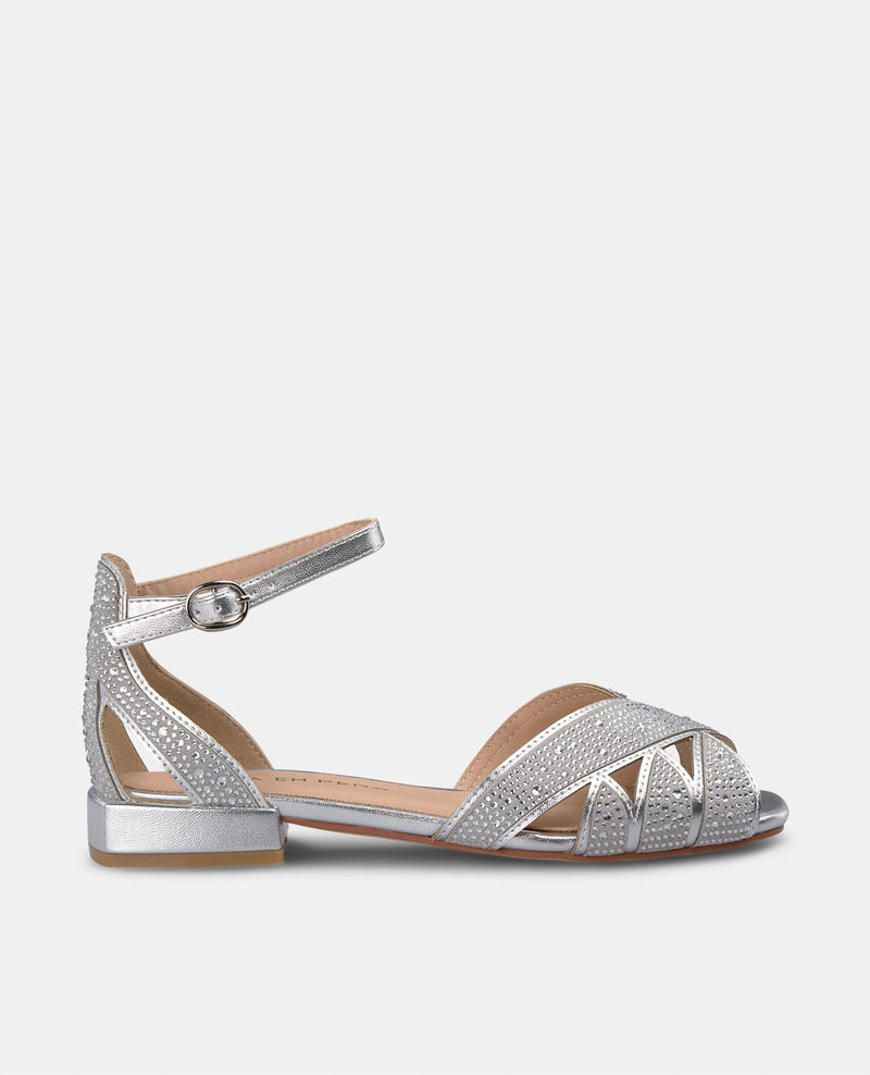 SANDALIA PLANA ABERTURA PEDRERÍA