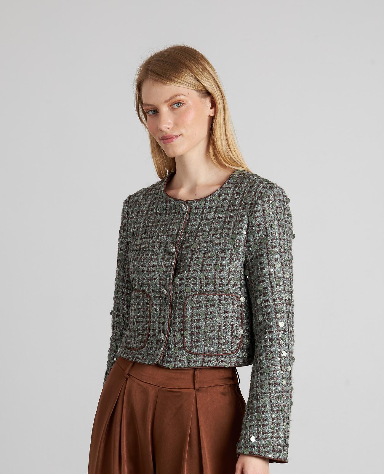 CHAQUETA ESTRUCTURA LENTEJUELAS