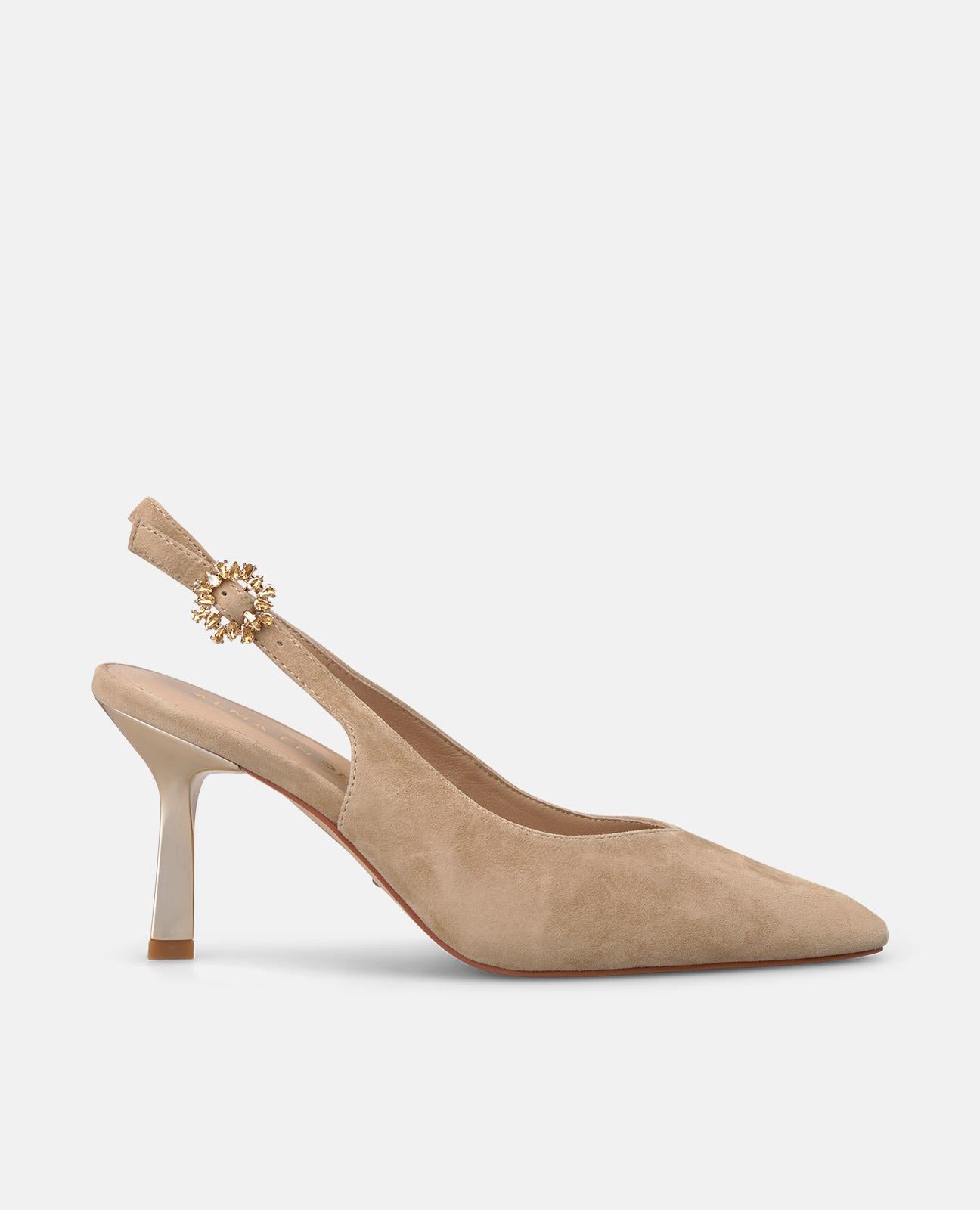 ZAPATO DESTALONADO DE ANTE CON PULSERA