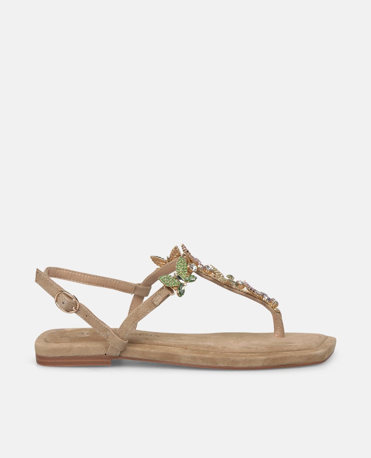 SANDALIA PLANA PEDRERIA