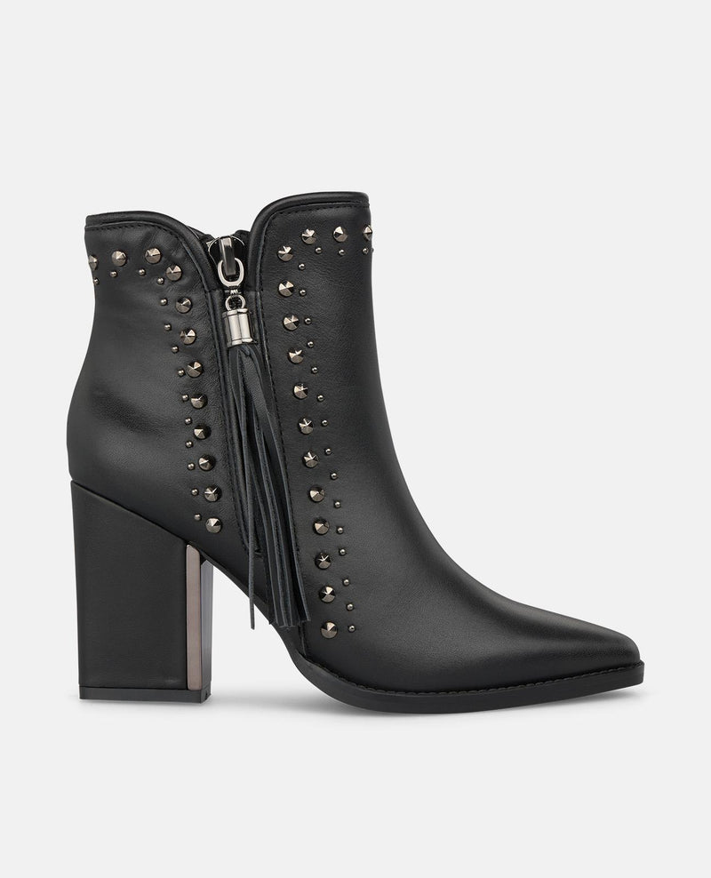 NAPA LEATHER ANKLE BOOTS WITH STUD DETAILS