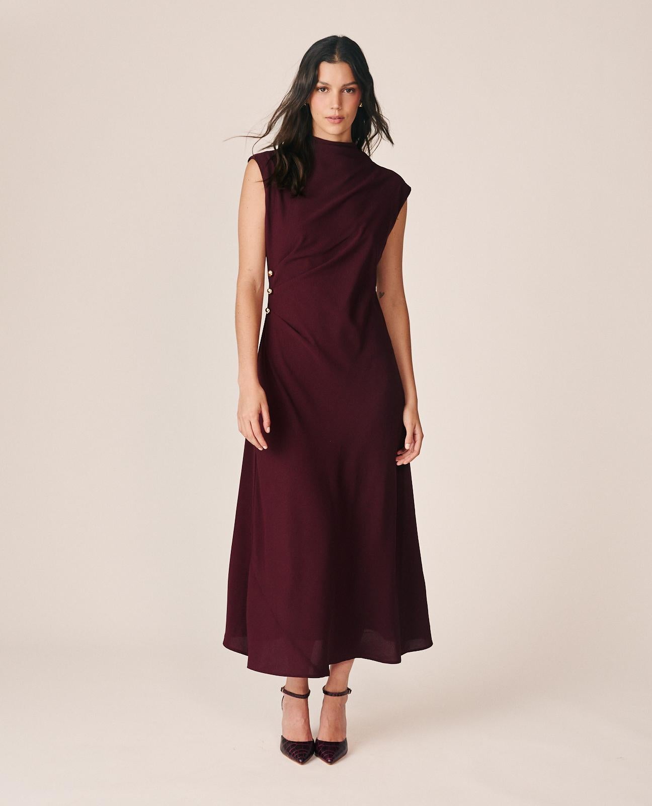 VESTIDO LARGO CREPE FLUIDO
