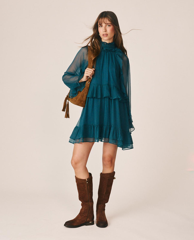 VESTIDO MINI CON VOLANTES