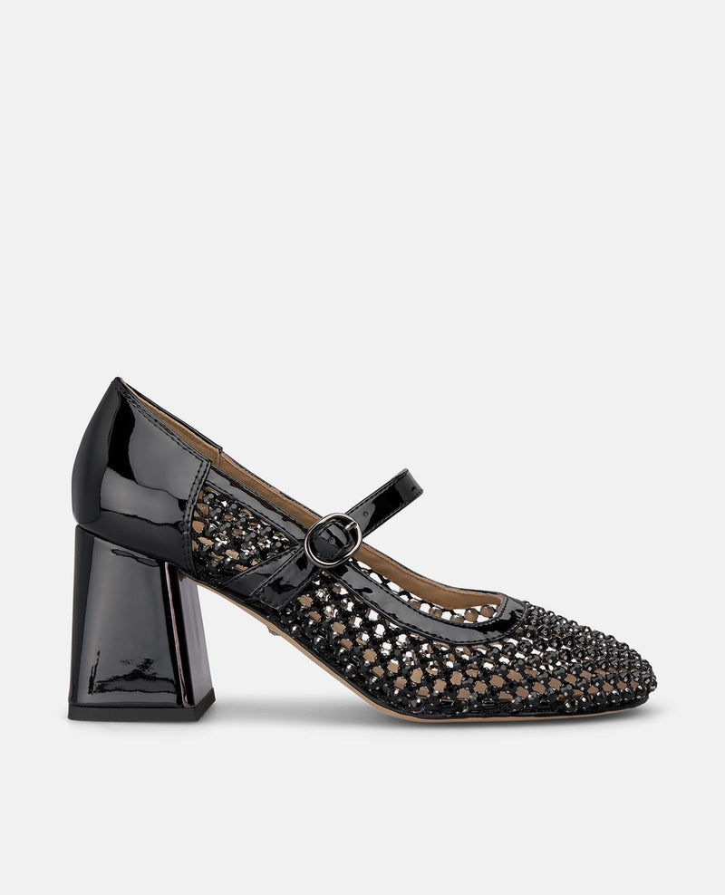 ZAPATO MALLA EFECTO METALIZADO CON DETALLE PEDRERIA