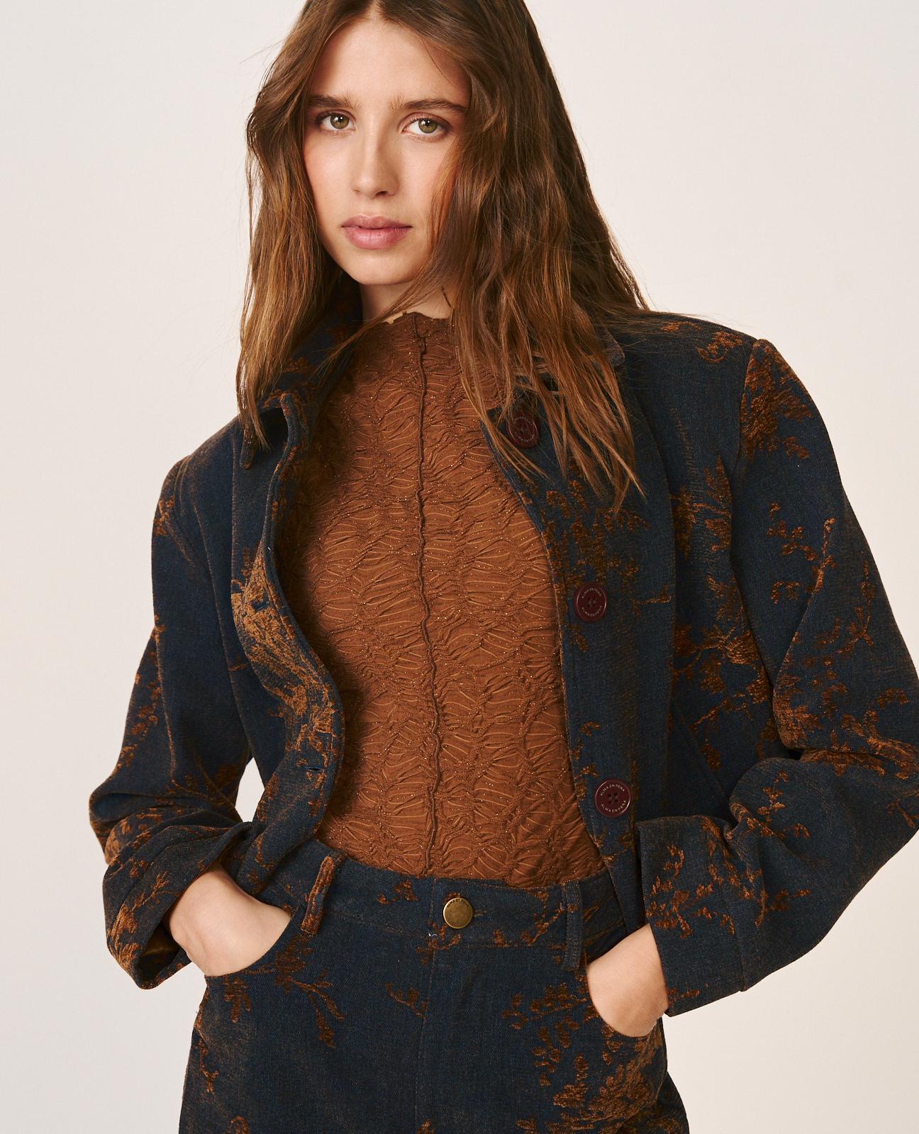 CHAQUETA DENIM FLORAL