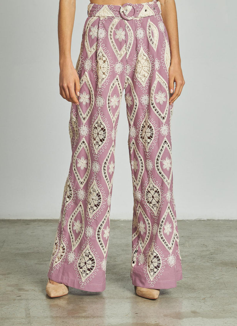 EMBROIDERED LONG PANTS