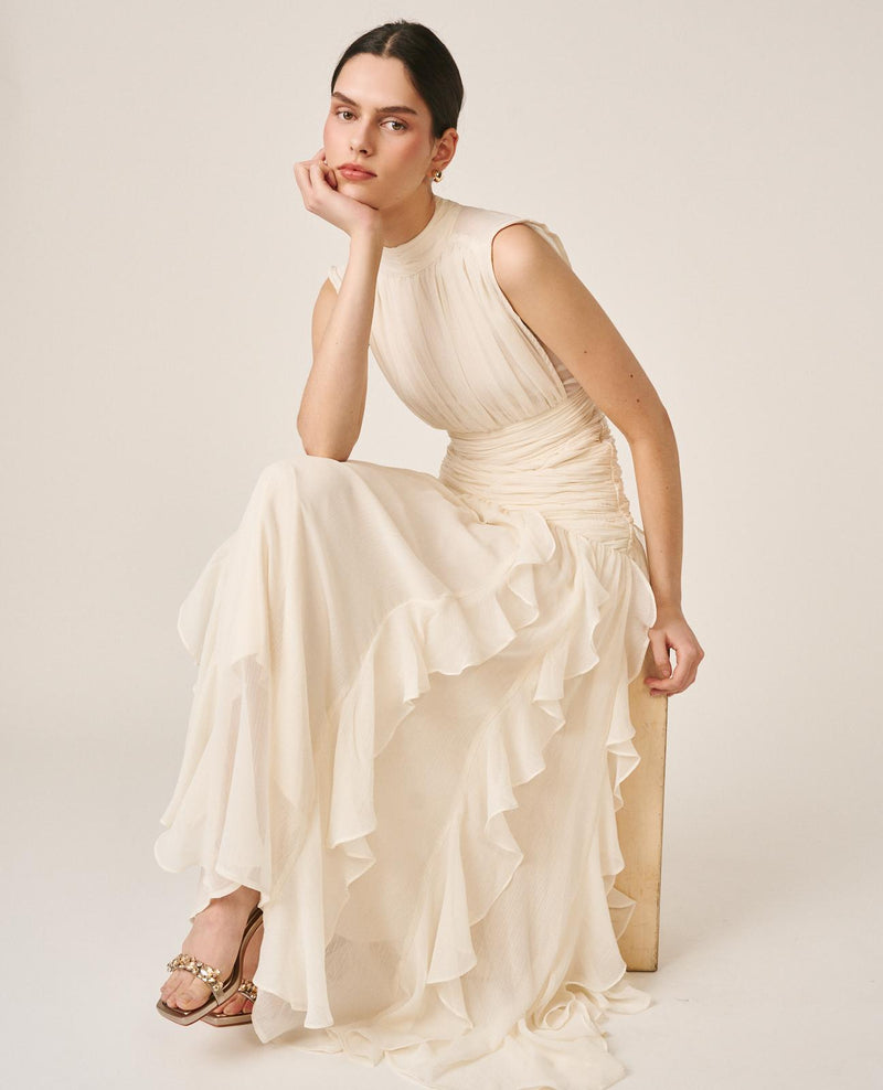 LONG DRESS WITH RUFFLES