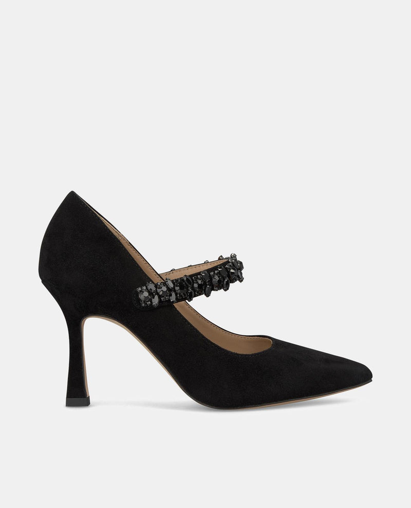 HOCHHACKIGER SCHUH MIT STRASSSTEINEN