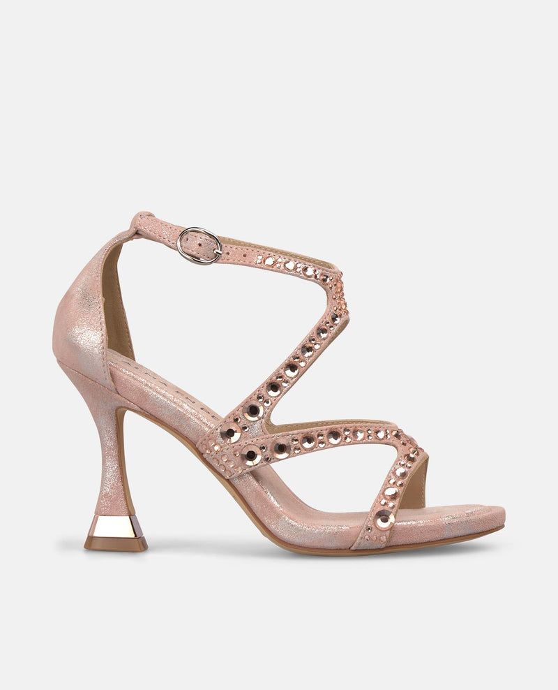 CROSSED SANDAL WITH MEDIUM HEEL