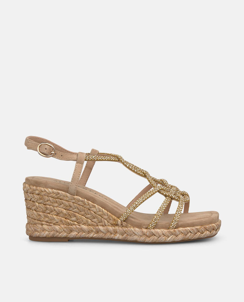 SANDALIA CUÑA TIRAS ENTRALAZADAS