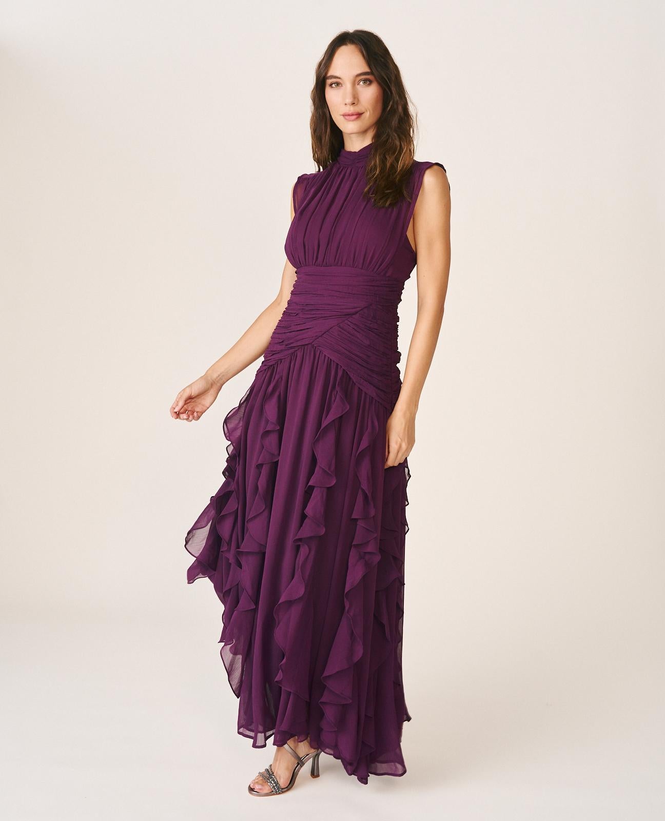VESTIDO LARGO VOLANTES