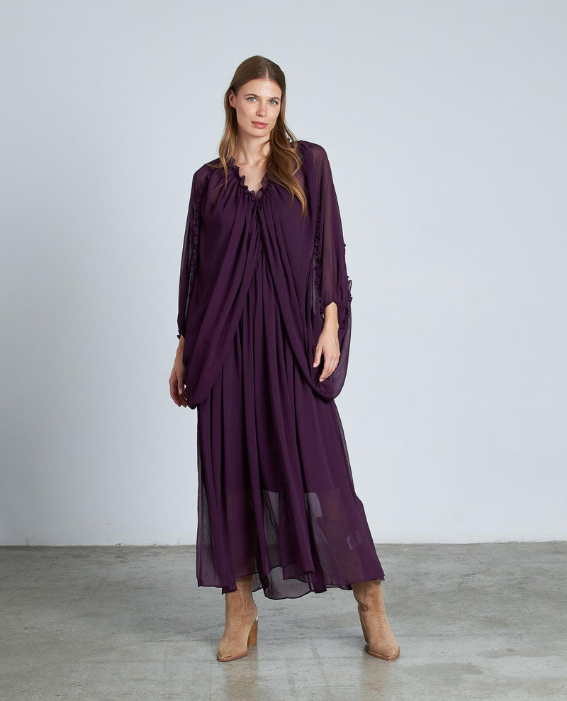 VESTIDO DRAPEADO SEMITRANSPARENTE