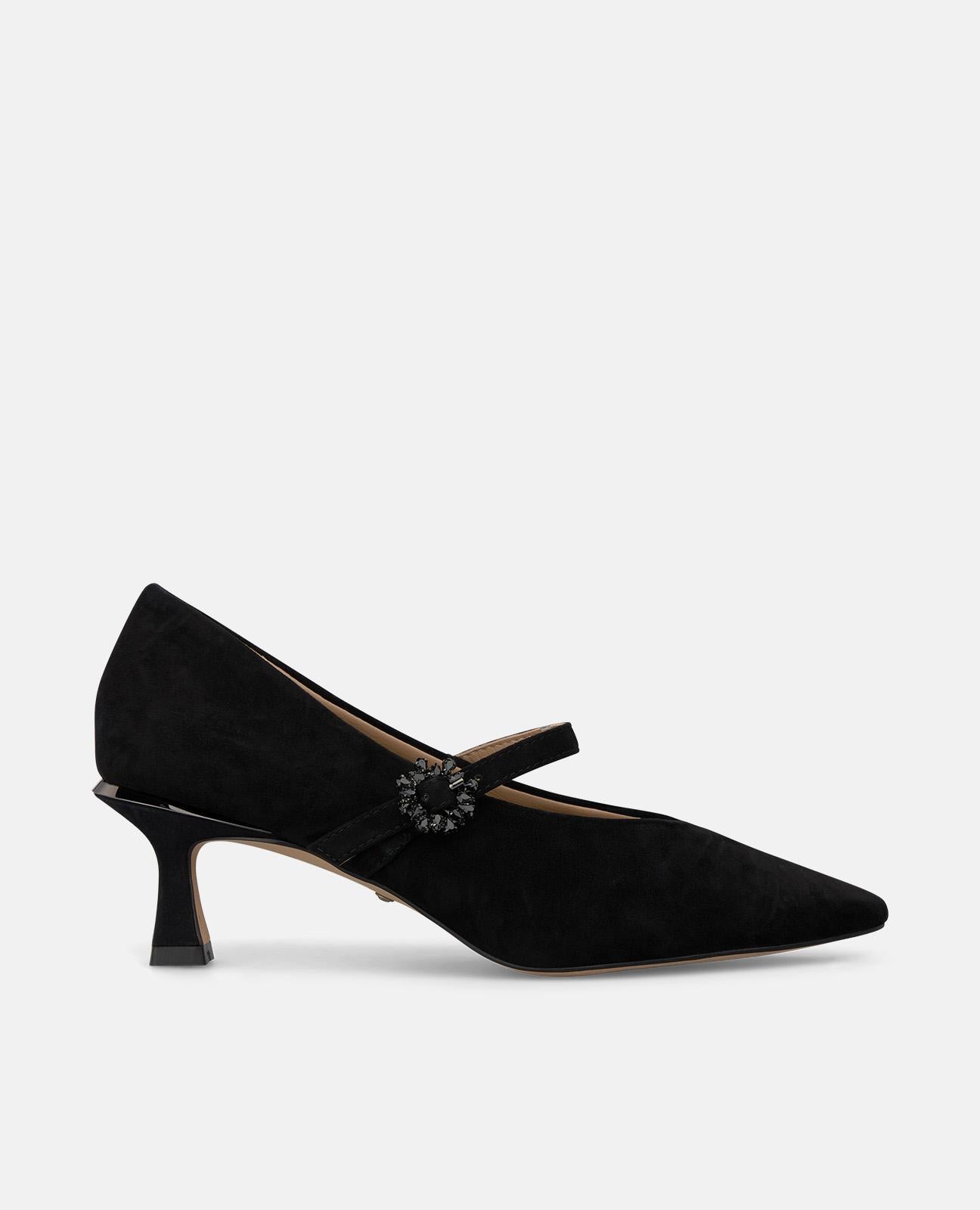 ZAPATO TACÓN DE ANTE CON HEBILLA